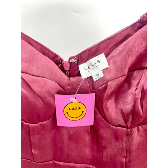 Women's Dress - Lelis Falling in Love Mini Dress Maroon Red Longseave Size XS - Picture 2 of 8